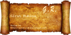 Girst Rubina névjegykártya